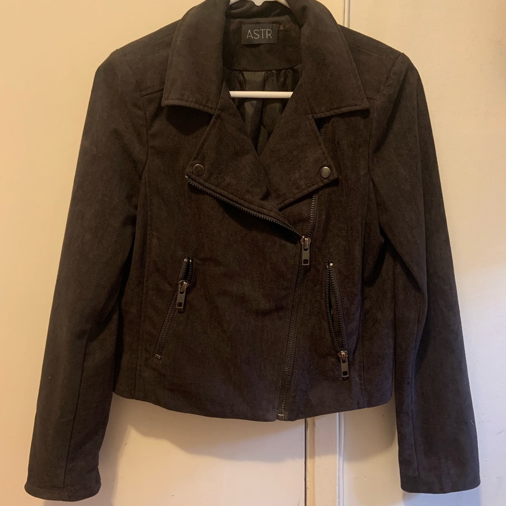 ASTR faux suede moto jacket